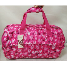 Pink Printed Girls Handbag Travel Bagwith Shoulder Strap
